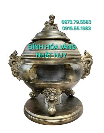 Đỉnh Hóa Vàng Nhị Long 167cm, 2 cấp nắp