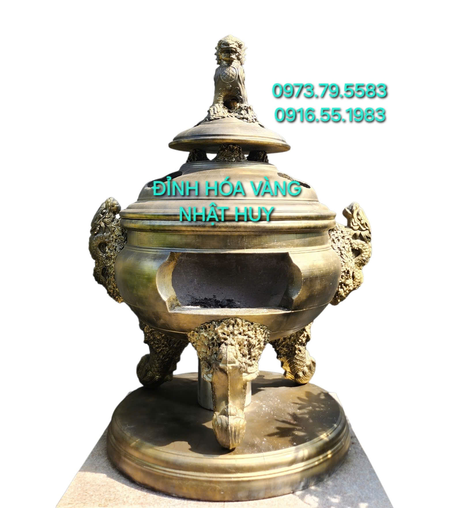 Đỉnh Hóa Vàng Tứ Linh 127cm