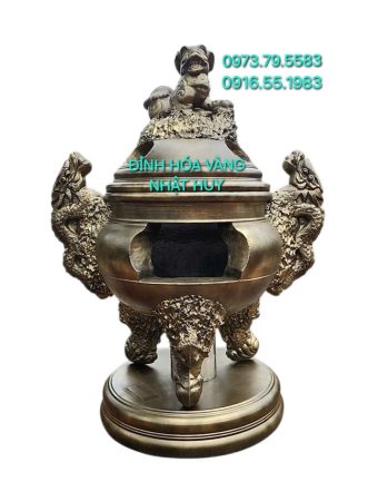 Đỉnh Hóa Vàng Nhị Long 68cm